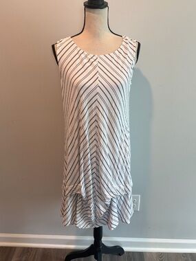 Habitat Sleeveless Chevron Print Dress Pickup Hem Women’s size Small Lagenlook